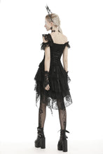 Load image into Gallery viewer, Gothic ghost irreqular frilly dress DW466
