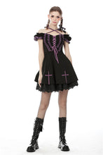 Load image into Gallery viewer, Harajuku purple black cross sweet cool rebel dress DW468