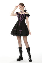Load image into Gallery viewer, Harajuku purple black cross sweet cool rebel dress DW468