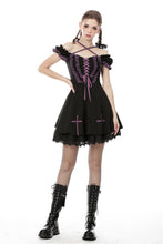 Load image into Gallery viewer, Harajuku purple black cross sweet cool rebel dress DW468