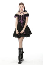 Load image into Gallery viewer, Harajuku purple black cross sweet cool rebel dress DW468