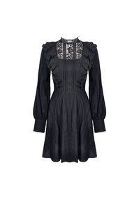 Dark mysterious frilly lace dress DW472