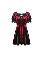 Load image into Gallery viewer, Classic nightingale&#39;s rose wine red diamond velvet dress DW482