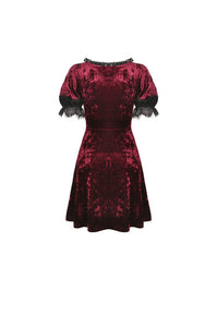 Classic nightingale's rose wine red diamond velvet dress DW482