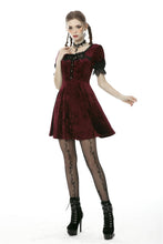 Load image into Gallery viewer, Classic nightingale&#39;s rose wine red diamond velvet dress DW482
