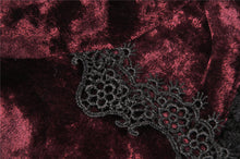 Load image into Gallery viewer, Classic nightingale&#39;s rose wine red diamond velvet dress DW482