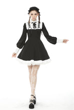 Load image into Gallery viewer, Alternative rebel doll black white dress DW488
