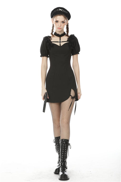 Gothic cross ghost bubble short sleeve dress  DW491
