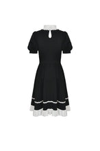 Load image into Gallery viewer, Rebel princess tie up heart black white dress DW496