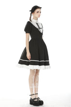 Load image into Gallery viewer, Rebel princess tie up heart black white dress DW496