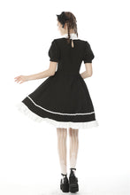 Load image into Gallery viewer, Rebel princess tie up heart black white dress DW496