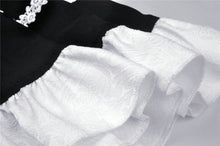 Load image into Gallery viewer, Rebel princess tie up heart black white dress DW496