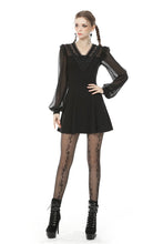 Load image into Gallery viewer, Gothic mesh sleeves deep V neck dress DW499