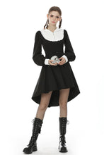 Load image into Gallery viewer, Retro zipper white hoodie rebel black dress DW500