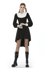 Load image into Gallery viewer, Retro zipper white hoodie rebel black dress DW500