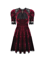 Load image into Gallery viewer, Dead wine frilly neck dress DW513