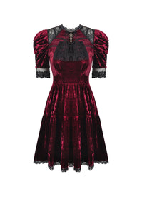 Dead wine frilly neck dress DW513