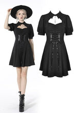 Load image into Gallery viewer, Rebel girl lace up waist lapel dress DW515