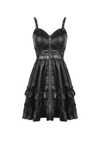 Load image into Gallery viewer, Rebel locomotive girl faux leather strap dress DW519