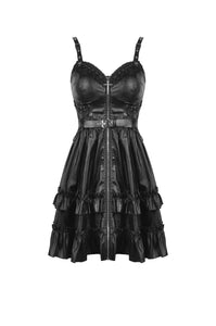 Rebel locomotive girl faux leather strap dress DW519
