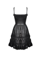 Load image into Gallery viewer, Rebel locomotive girl faux leather strap dress DW519
