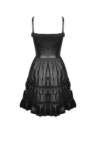 Rebel locomotive girl faux leather strap dress DW519