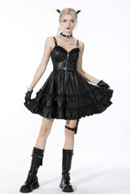 Load image into Gallery viewer, Rebel locomotive girl faux leather strap dress DW519