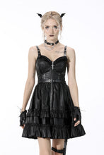 Load image into Gallery viewer, Rebel locomotive girl faux leather strap dress DW519