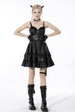 Load image into Gallery viewer, Rebel locomotive girl faux leather strap dress DW519
