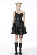 Load image into Gallery viewer, Rebel locomotive girl faux leather strap dress DW519