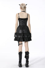 Load image into Gallery viewer, Rebel locomotive girl faux leather strap dress DW519