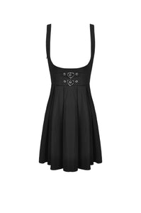 Preppy style pleated lace up back suspenders skirt DW522