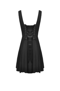 Preppy style pleated lace up back suspenders skirt DW522