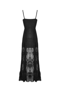Gothic sexy lace maxi strap dress DW523