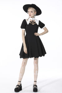 Witch star chest contrast collar dress DW525