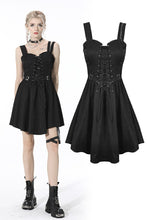 Load image into Gallery viewer, Punk lace up chest asymmetric strap dress DW530