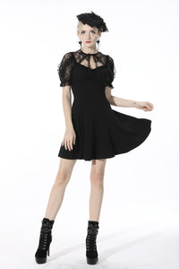 Sexy lady fake two pieces lace puff sleeves dress DW537