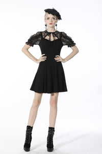 Sexy lady fake two pieces lace puff sleeves dress DW537