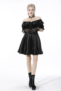 Sexy ruffle off Shoulder velvet dress DW538