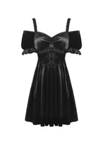 Load image into Gallery viewer, Gothic lady off shoulder velvet black party dress DW541BK