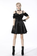 Load image into Gallery viewer, Gothic lady off shoulder velvet black party dress DW541BK