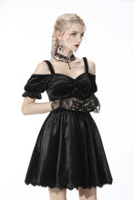 Load image into Gallery viewer, Gothic lady off shoulder velvet black party dress DW541BK