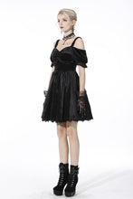 Load image into Gallery viewer, Gothic lady off shoulder velvet black party dress DW541BK