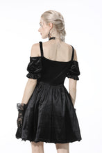 Load image into Gallery viewer, Gothic lady off shoulder velvet black party dress DW541BK