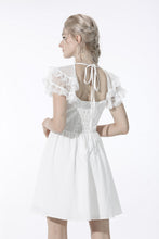Load image into Gallery viewer, Angelic Beauty white cross chest square neck mini dress DW547