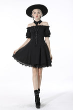 Load image into Gallery viewer, Gothic Lolita hang neck off shoulder dress  DW560