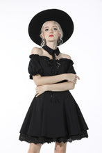 Load image into Gallery viewer, Gothic Lolita hang neck off shoulder dress  DW560