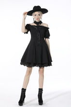 Load image into Gallery viewer, Gothic Lolita hang neck off shoulder dress  DW560