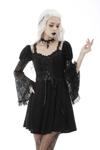 Gothic fake two pieces sexy lace inside join dress DW570