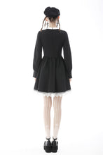 Load image into Gallery viewer, Gothic doll black white fake two pieces preppy dress DW572